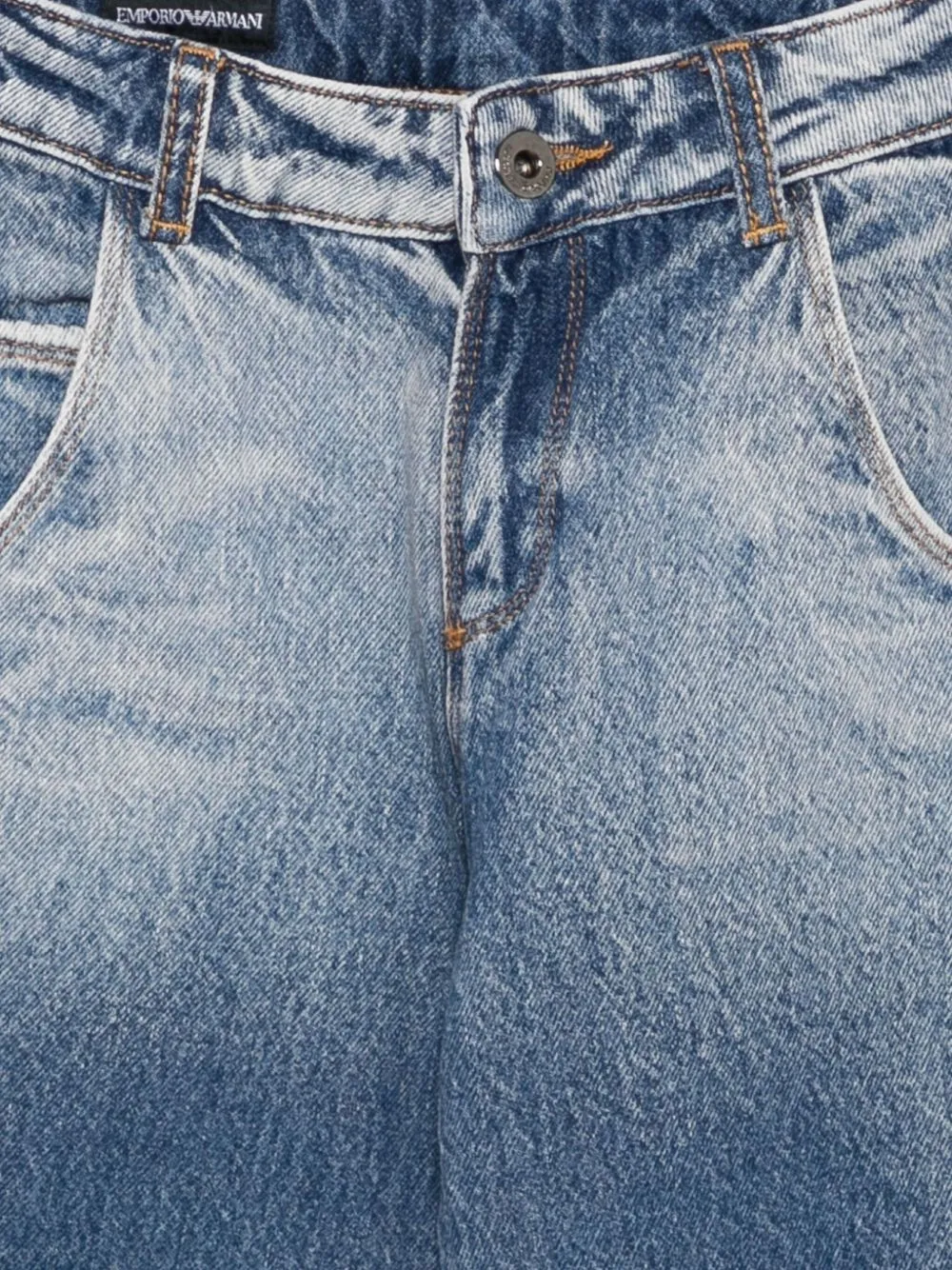 Emporio Armani Kids Loog Detailed Straight-Leg Jeans