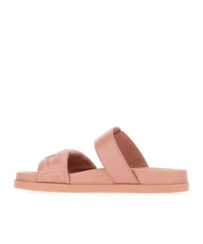 Fendi Feel Black Nappa Leather Slides