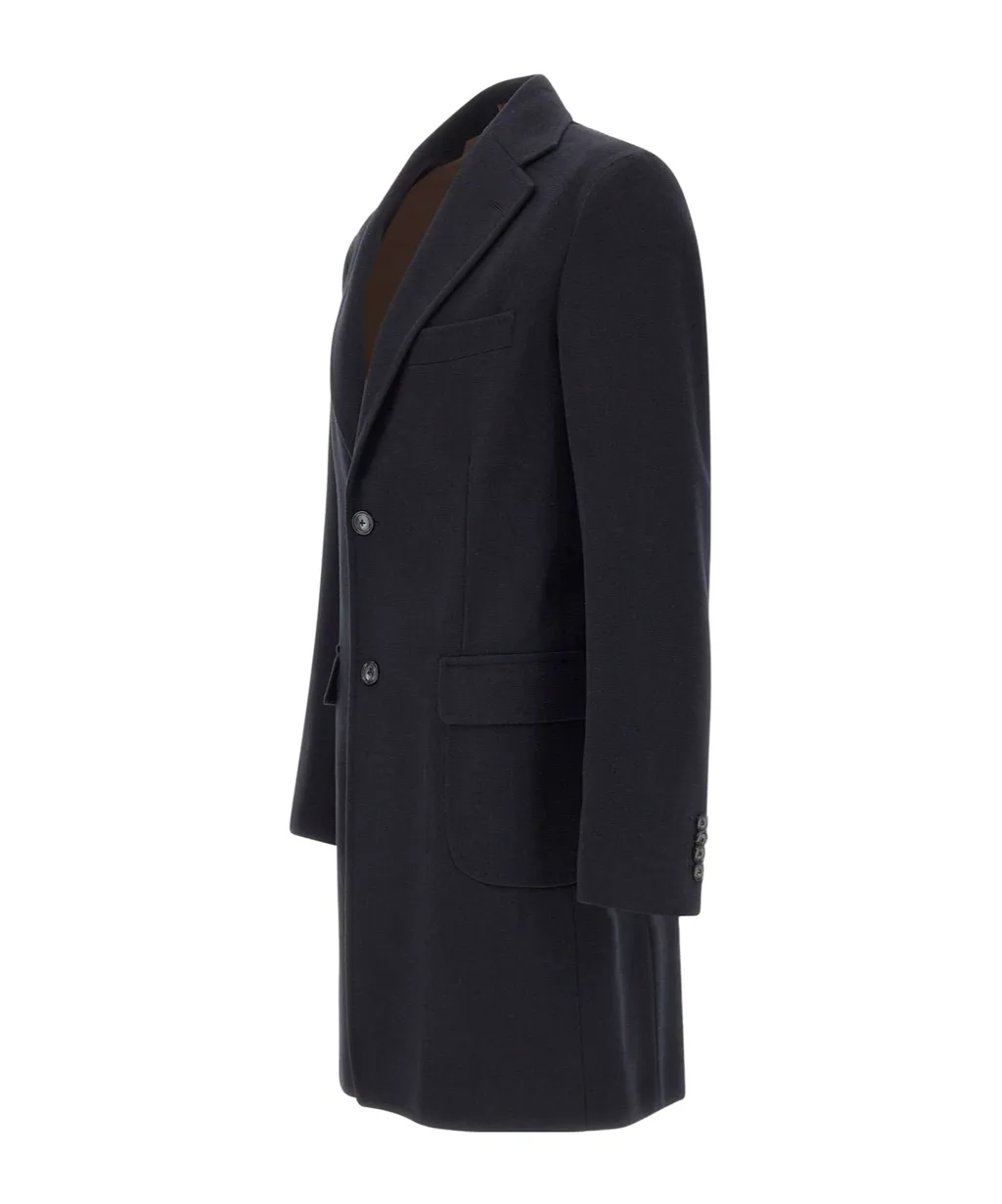 Barba Peak Lapel Wool Coat