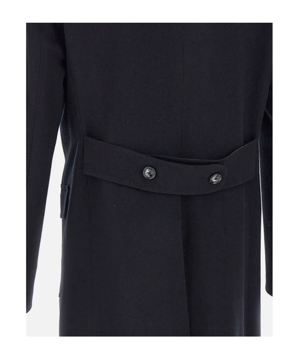 Barba Peak Lapel Wool Coat