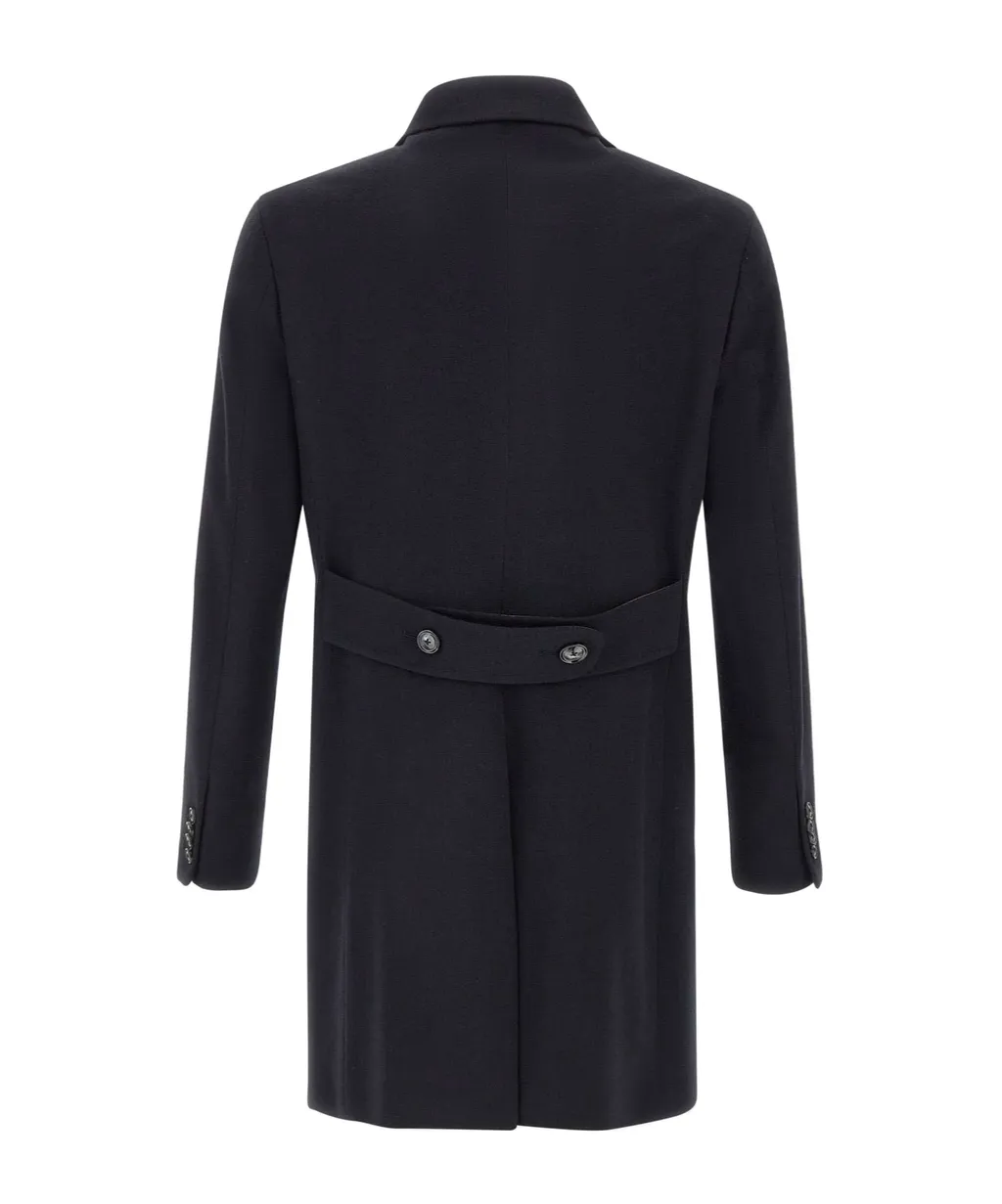 Barba Peak Lapel Wool Coat