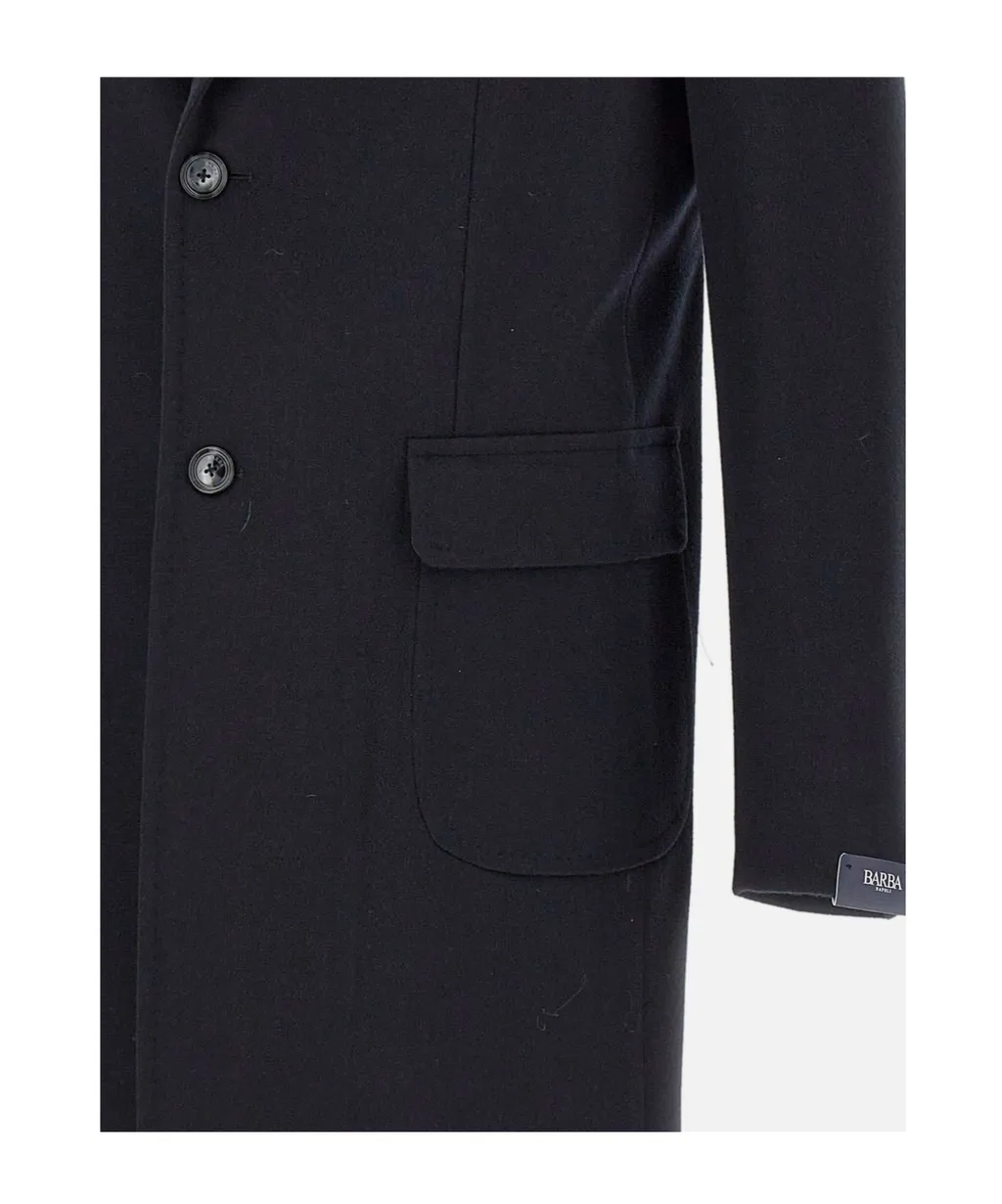 Barba Peak Lapel Wool Coat