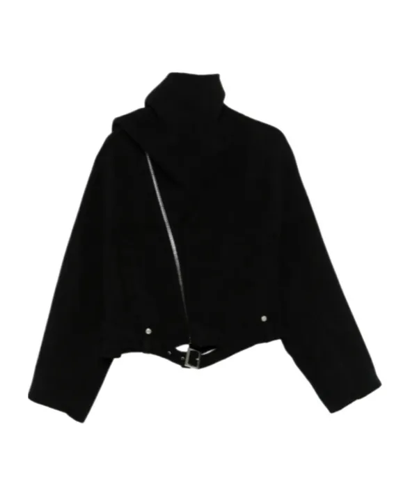 Cropped Scarf Flight Jacket