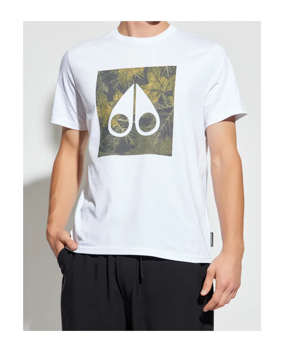 Leaf-Print Logo T-Shirt