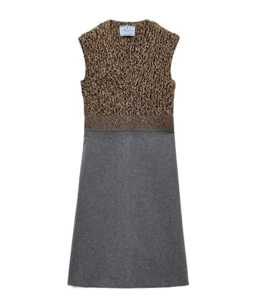 Shetland Wool And Cashmere V-Neck Dress