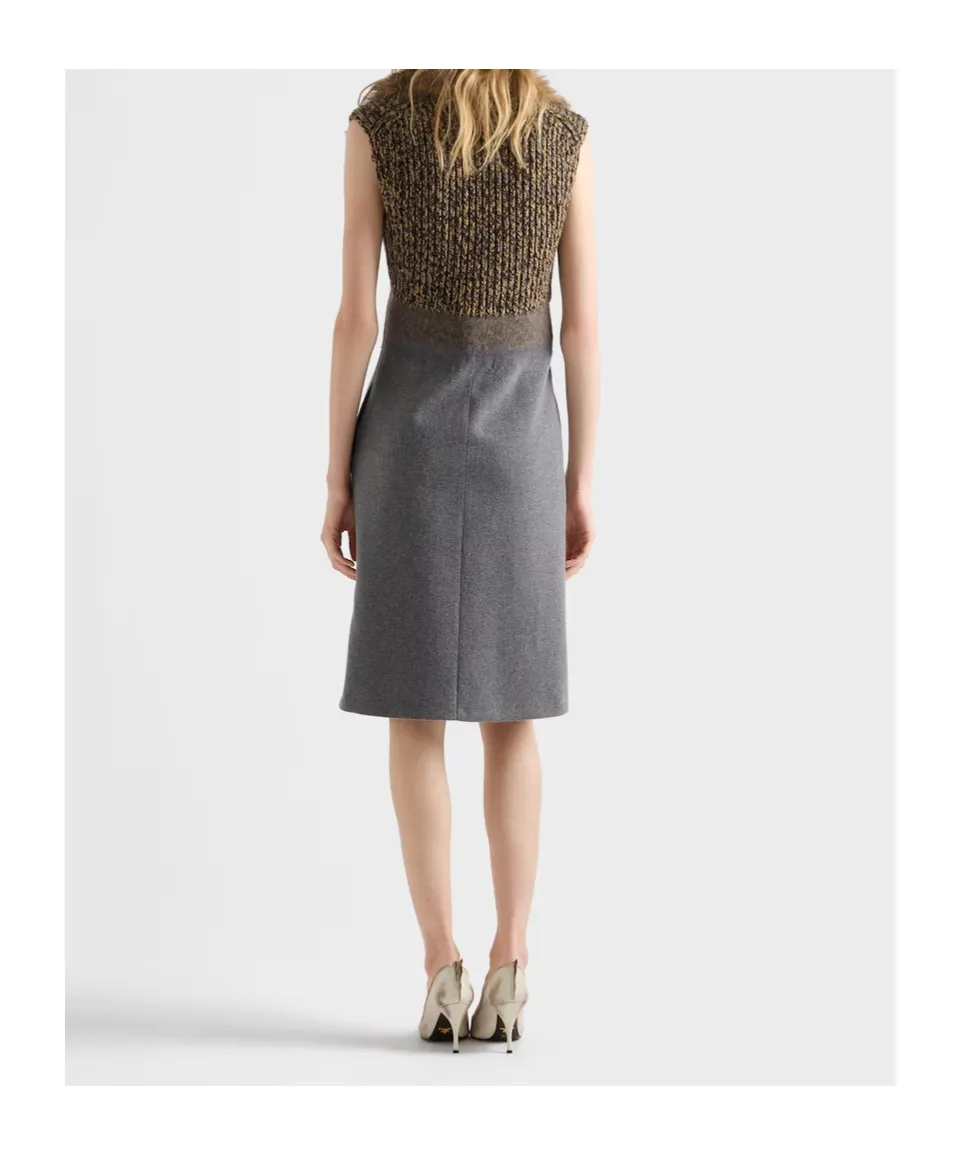 Shetland Wool And Cashmere V-Neck Dress