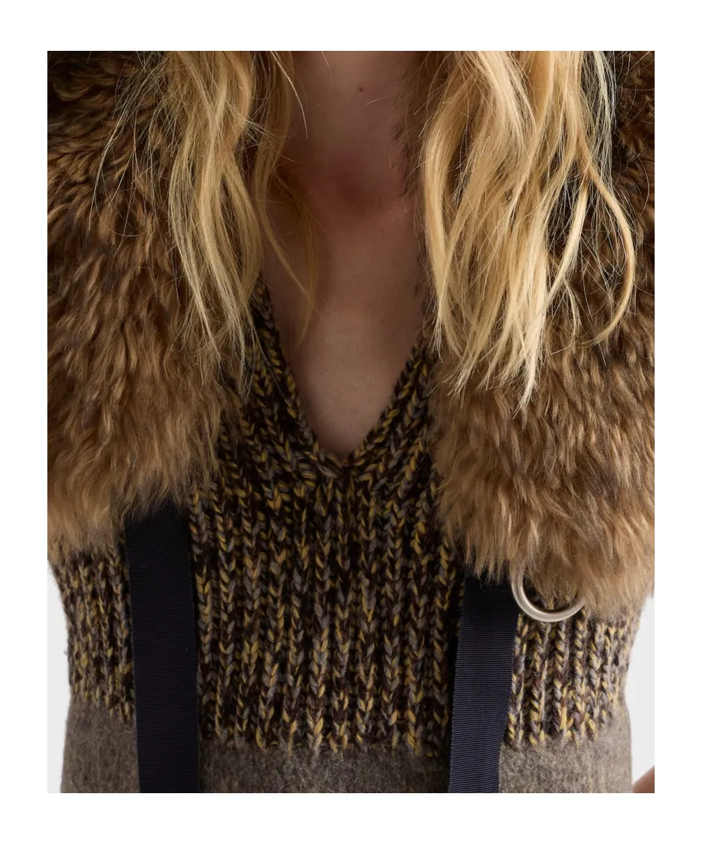 Shetland Wool And Cashmere V-Neck Dress