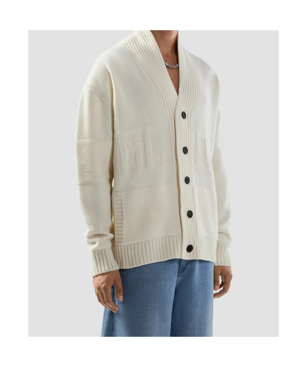 Gcds Logo Embossed V-Neck Cardigan