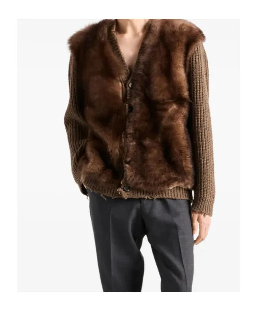 Wool And Shearling Cardigan