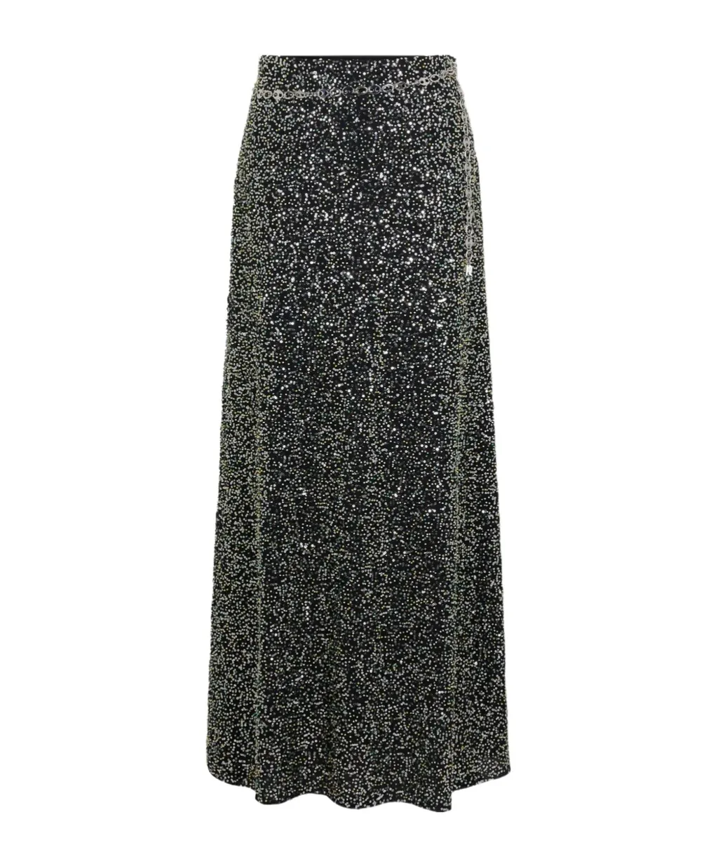 Sequin-Embellished Maxi Skirt