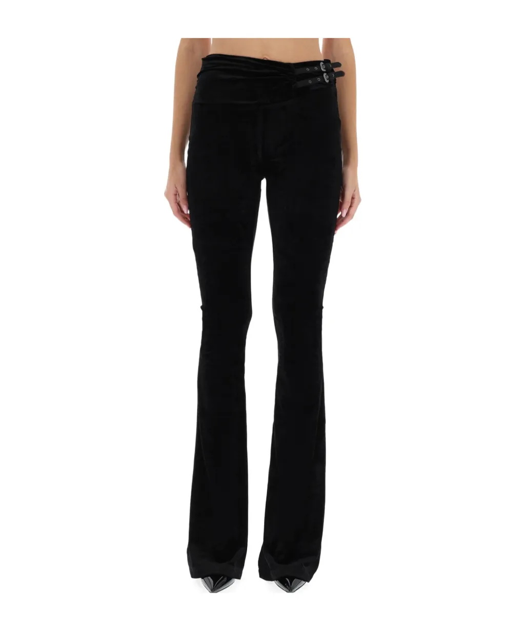 Versace Jeans Couture Buckle-Detailed Flared Trousers