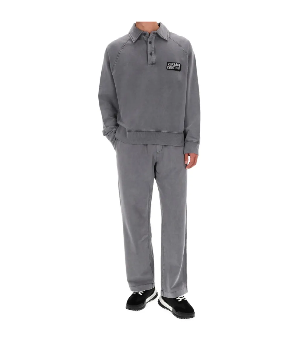 Versace Jeans Couture Logo Detail Buttoned Sweatshirt