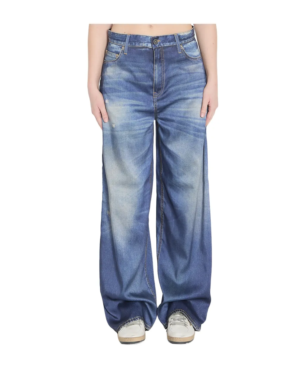 Golden Goose Deluxe Brand Wide-Leg Distressed Jeans