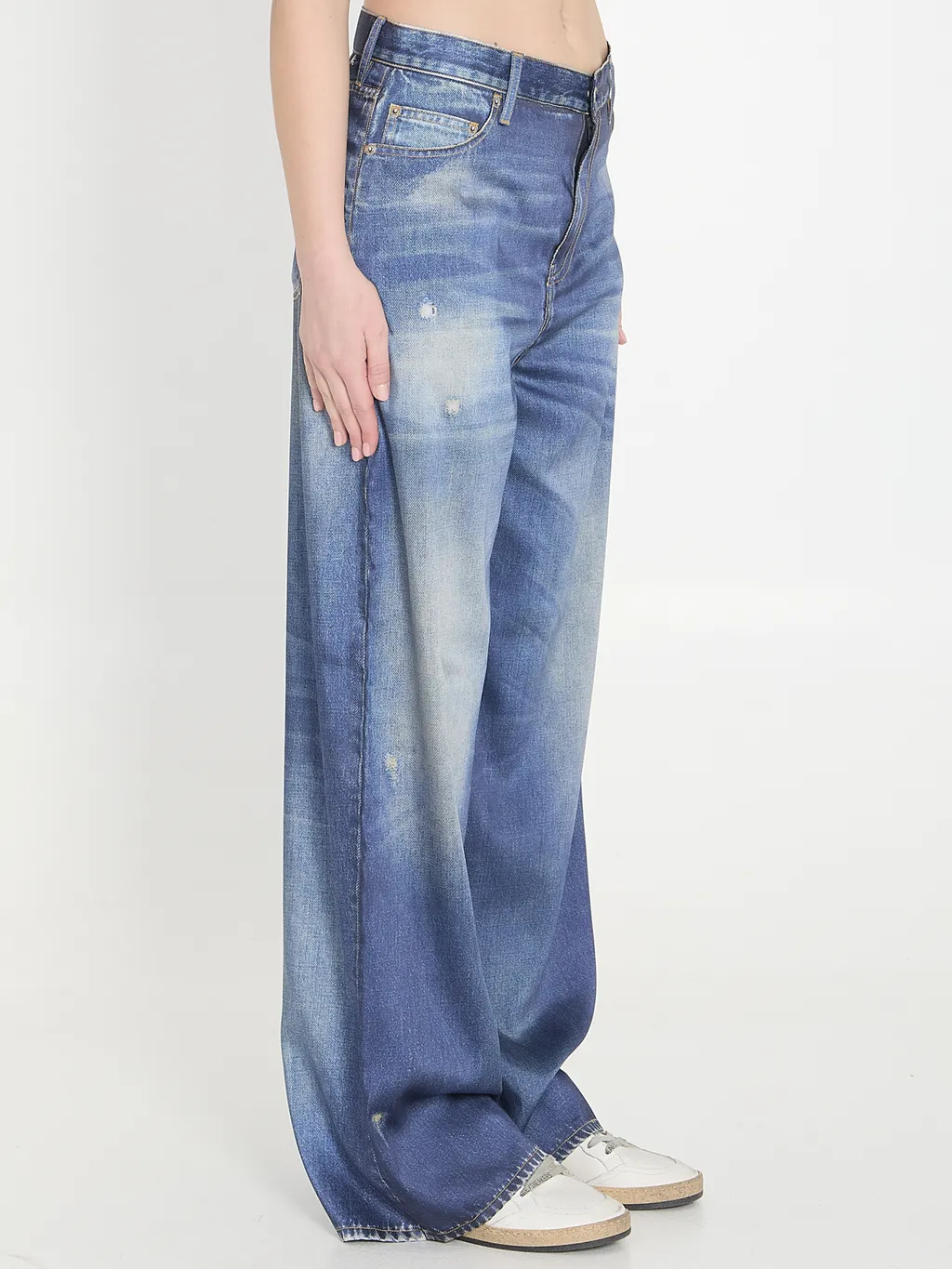 Golden Goose Deluxe Brand Wide-Leg Distressed Jeans