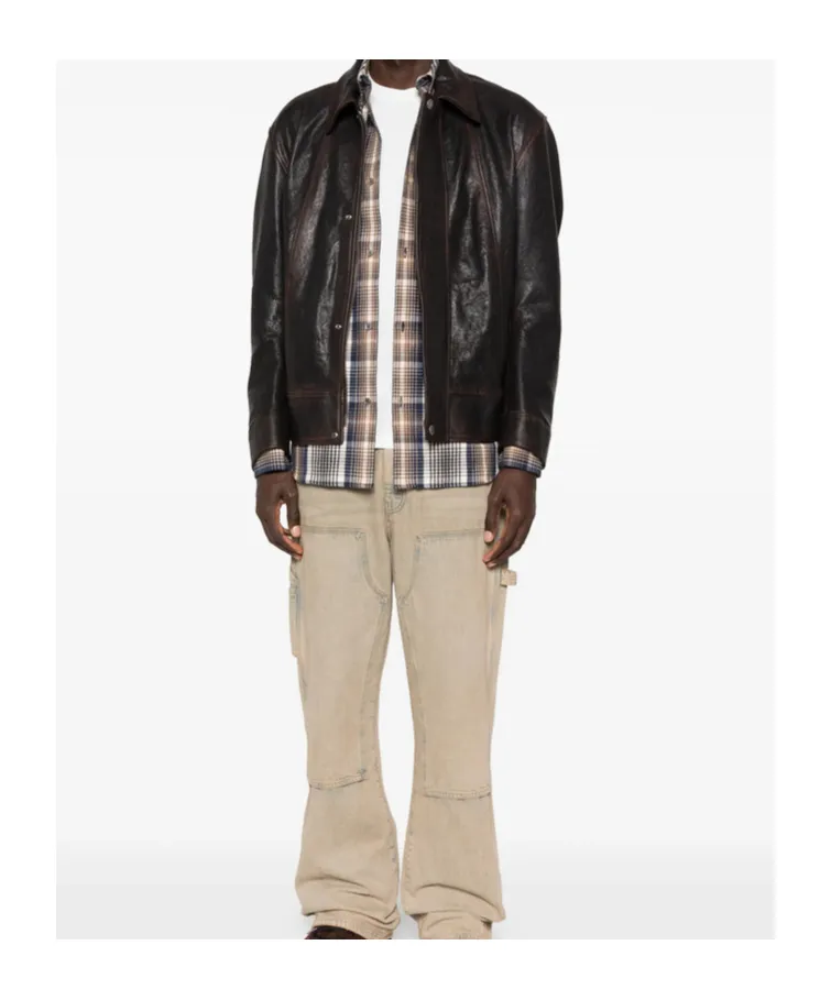 Golden Goose Deluxe Brand Leather Bomber Jacket