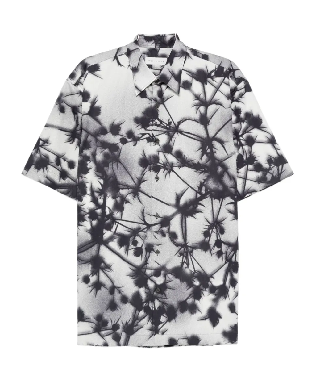 Dries Van Noten Floral Printed Short-Sleeved Shirt
