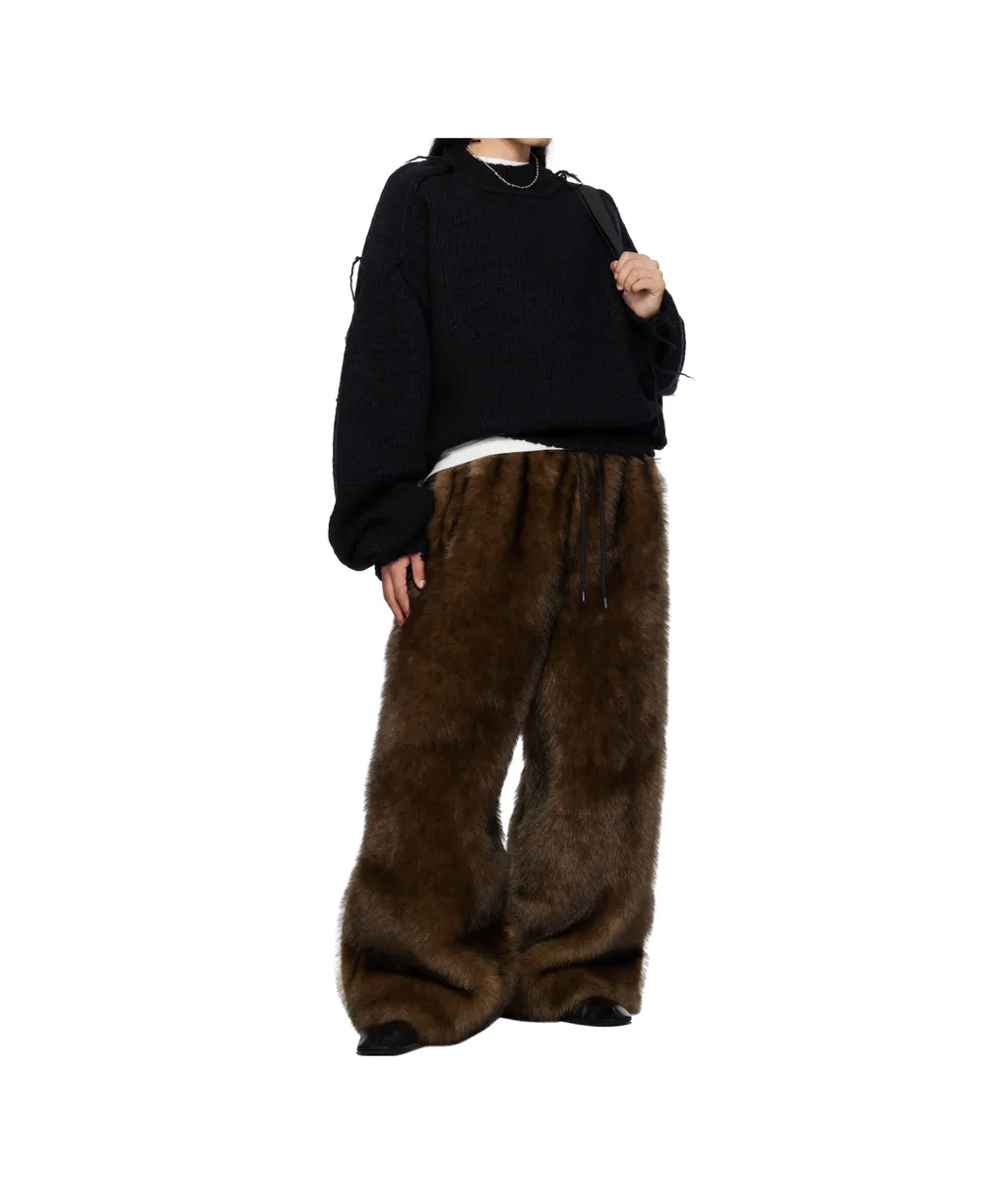 Yeti Wide-Cut Bontan Faux Fur Pants