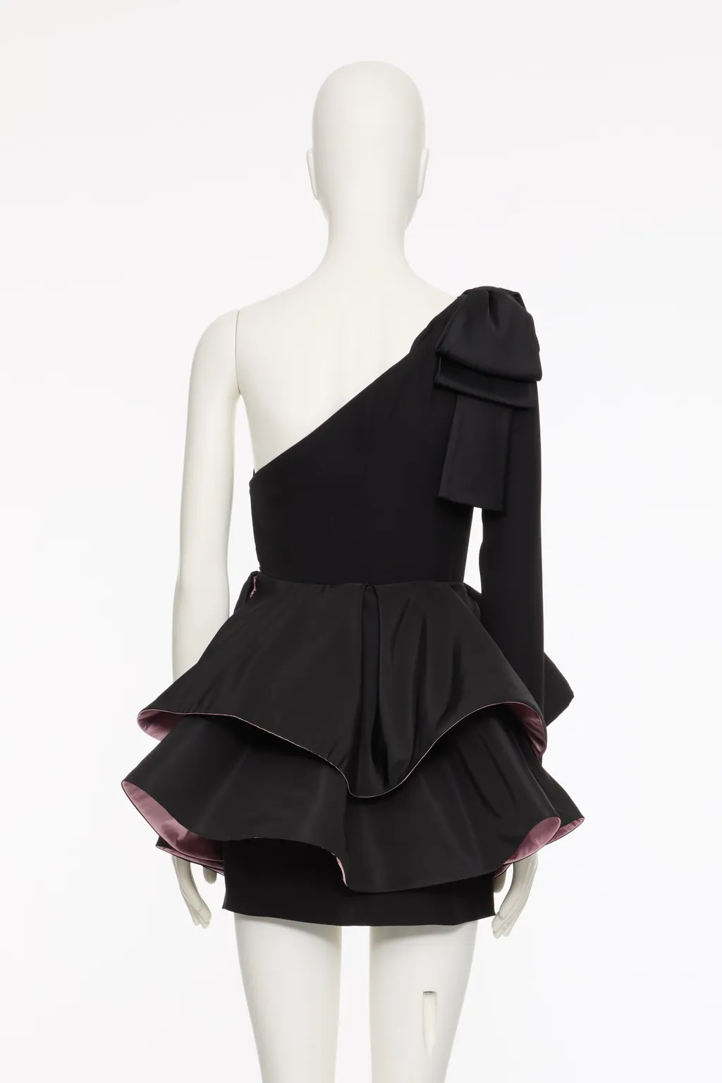 Valentino Ruffled One-Shoulder Mini Dress