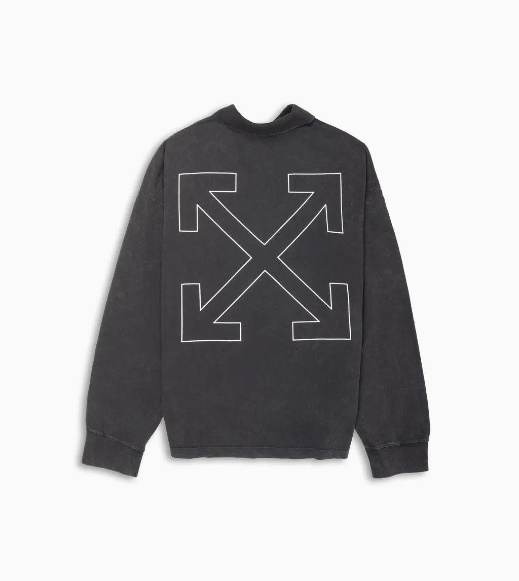 Off-White Logo Embroidered Zip Detailed Polo Shirt