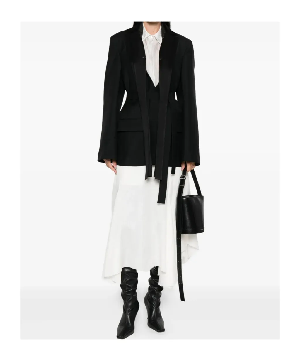 Shawl-Lapel Wool Jacket