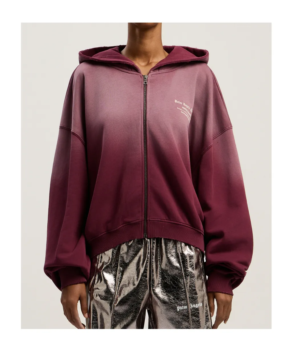 Palm Angels Book Club Zip Cropped Hoodie