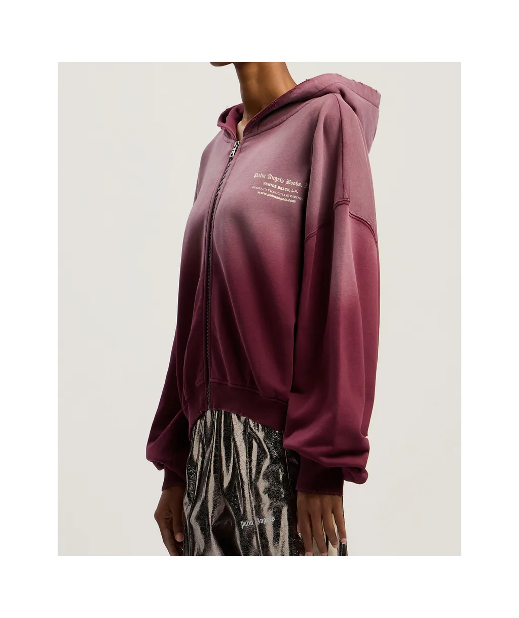 Palm Angels Book Club Zip Cropped Hoodie