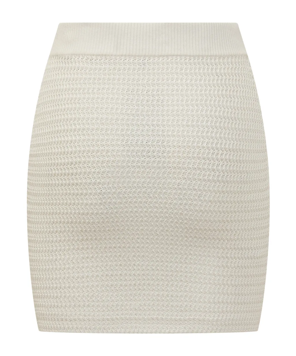 Knit Miniskirt With Logo