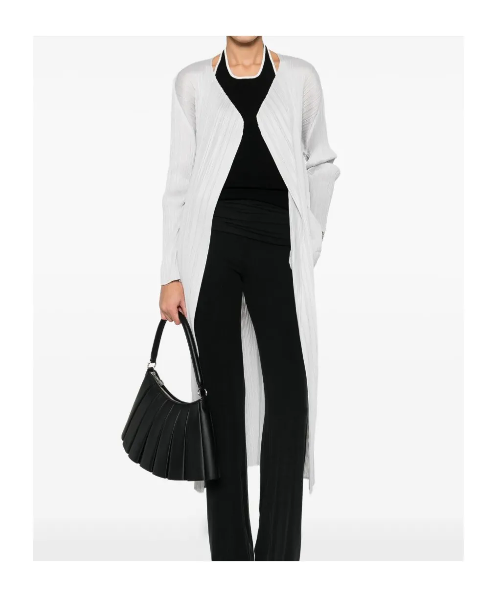 Plissé-Effect Cardigan