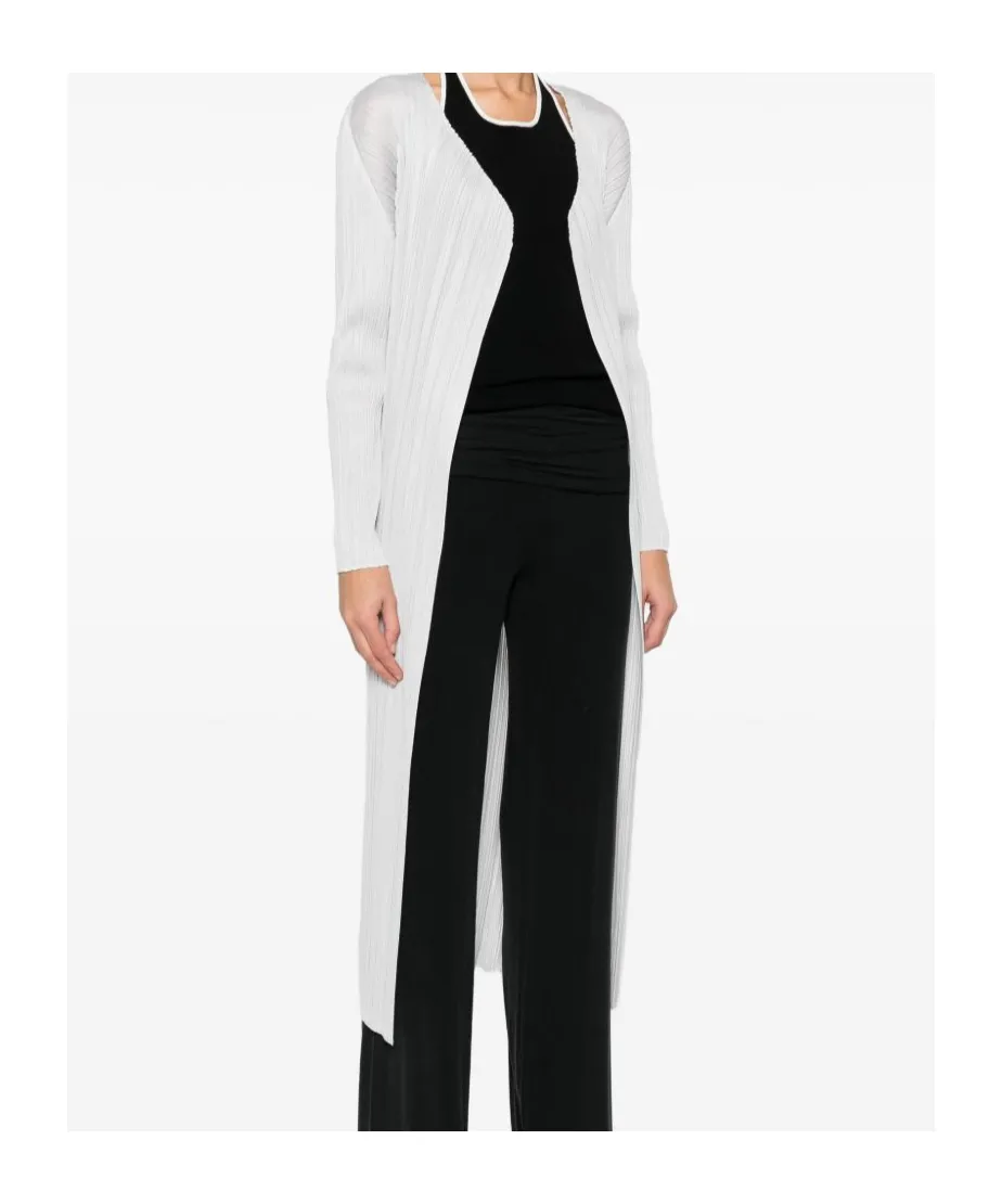 Plissé-Effect Cardigan