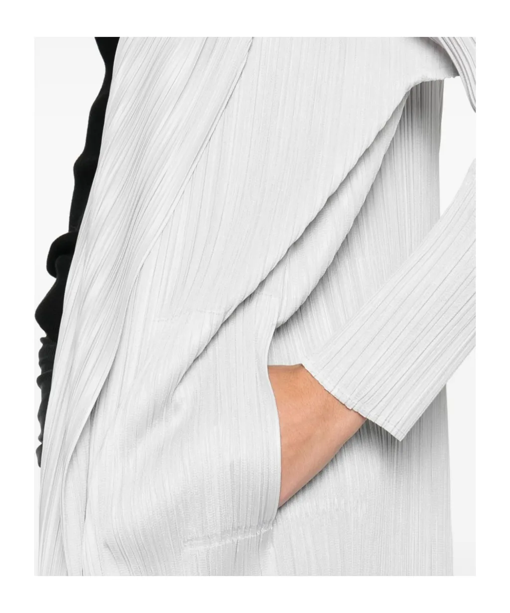 Plissé-Effect Cardigan