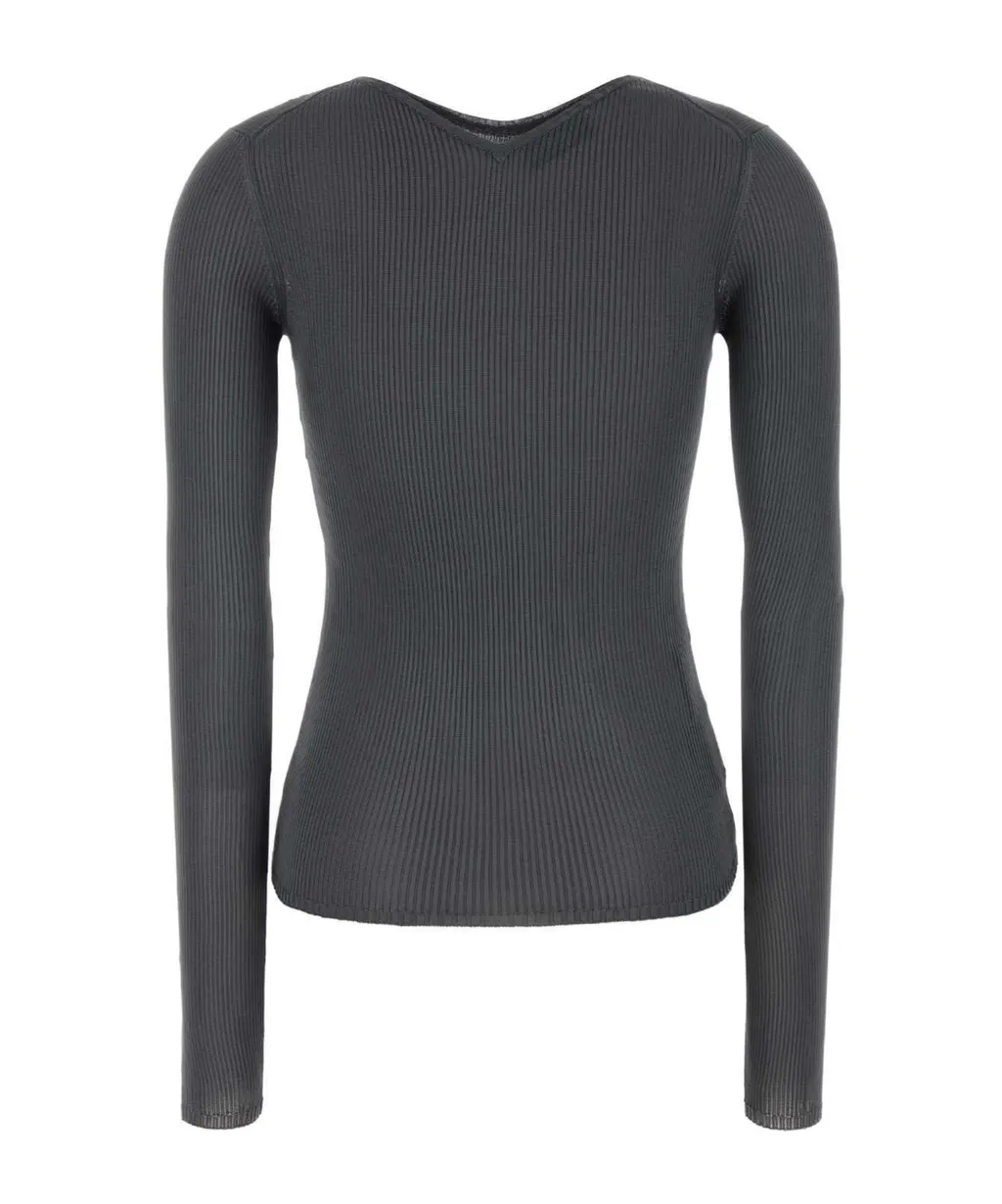 Miu Miu Logo-Patch Ribbed Top