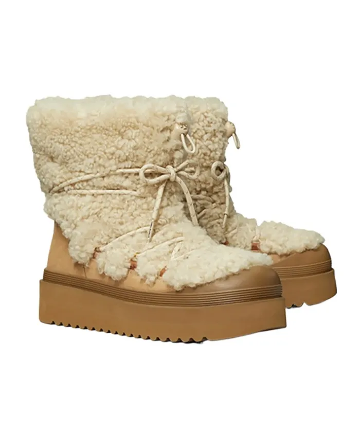 Shearling Lace-Up Boot