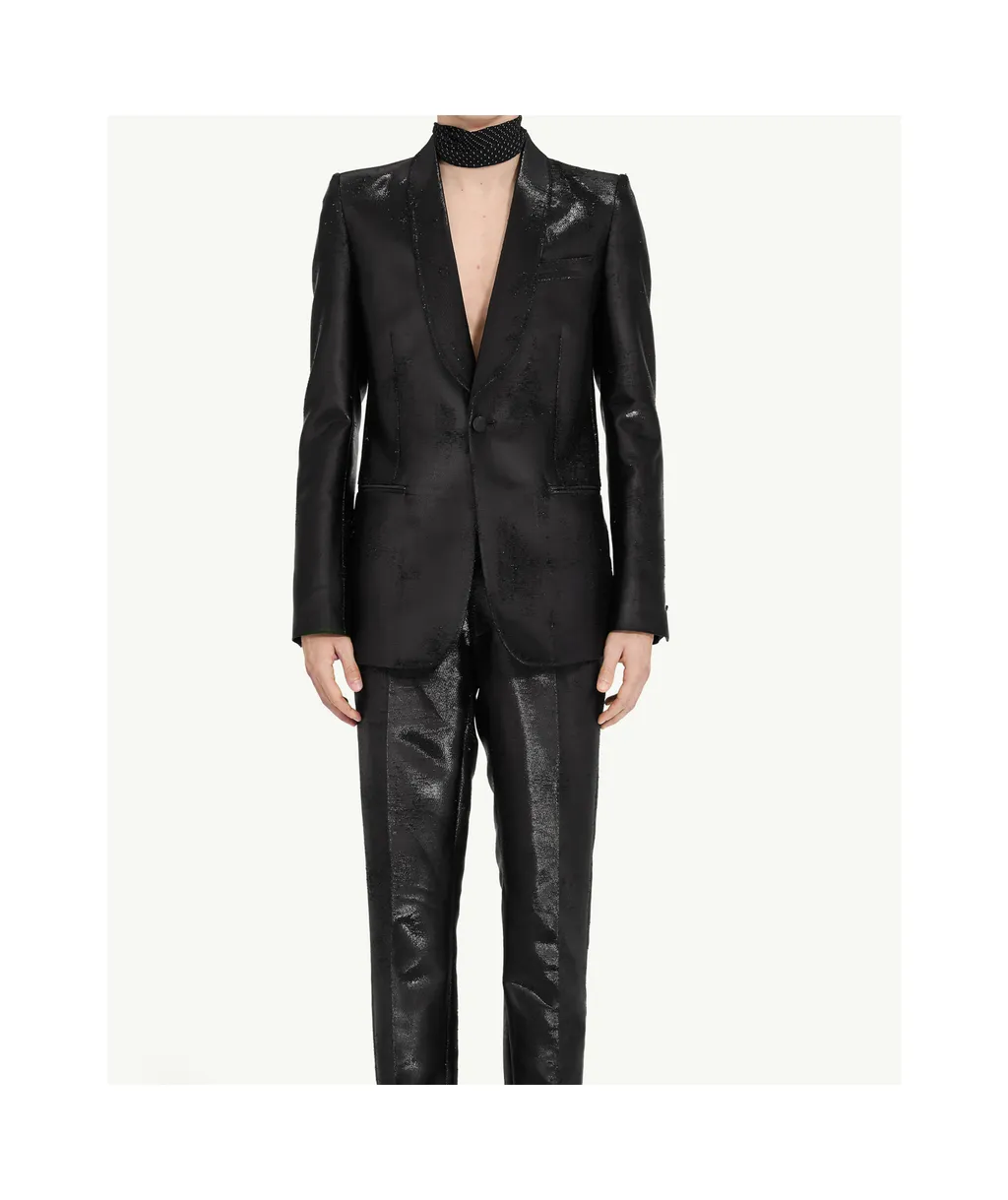 Mm6 Maison Margiela Single-Breasted Textured Blazer