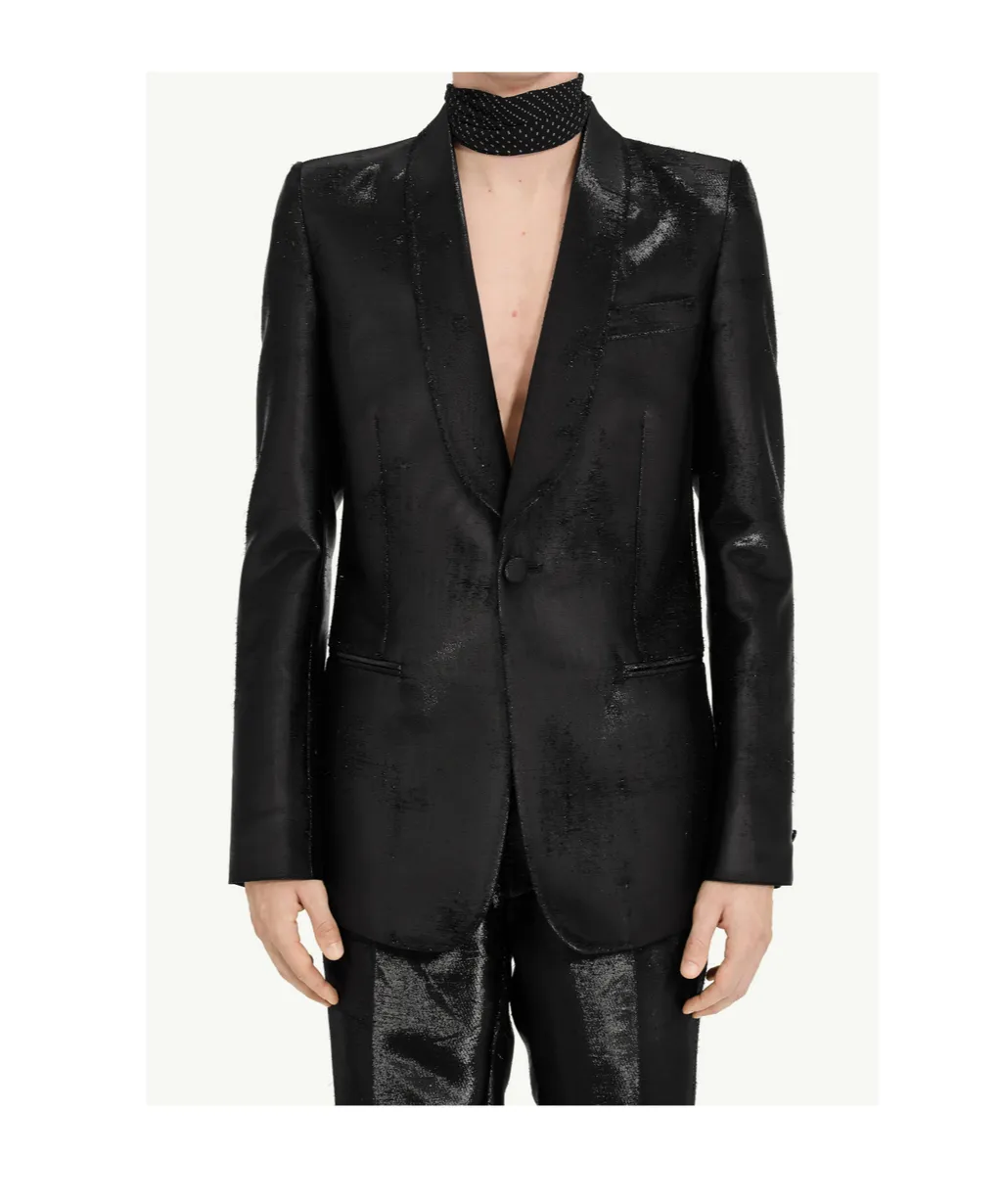 Mm6 Maison Margiela Single-Breasted Textured Blazer