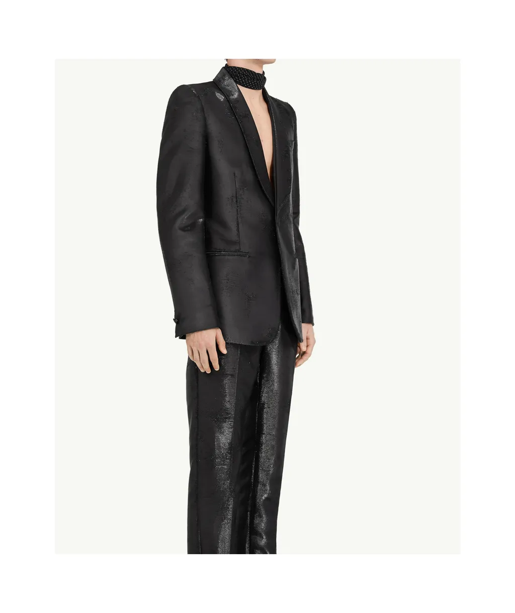 Mm6 Maison Margiela Single-Breasted Textured Blazer