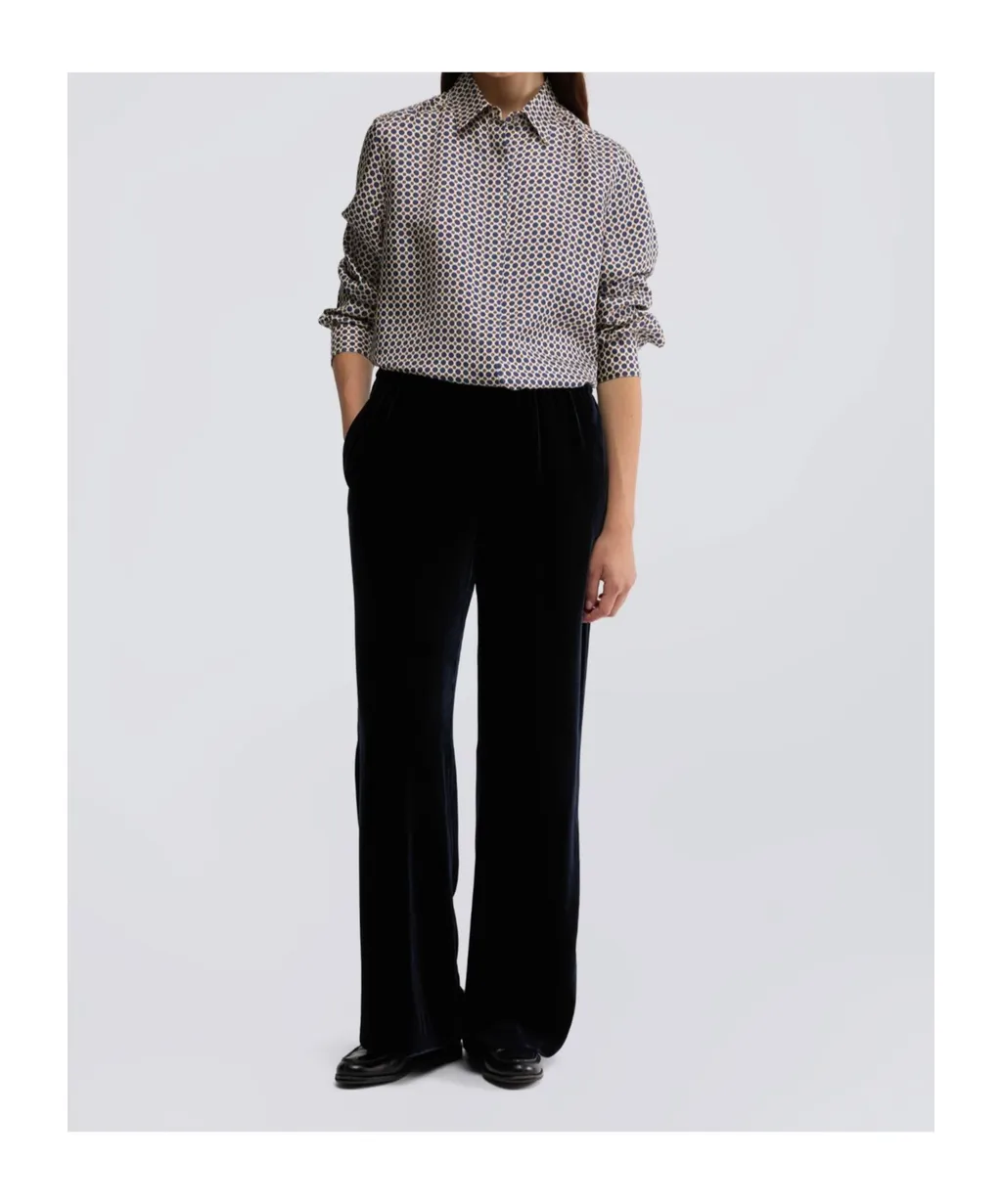 Velvet-Effect Trousers