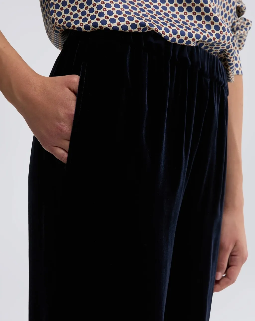Velvet-Effect Trousers