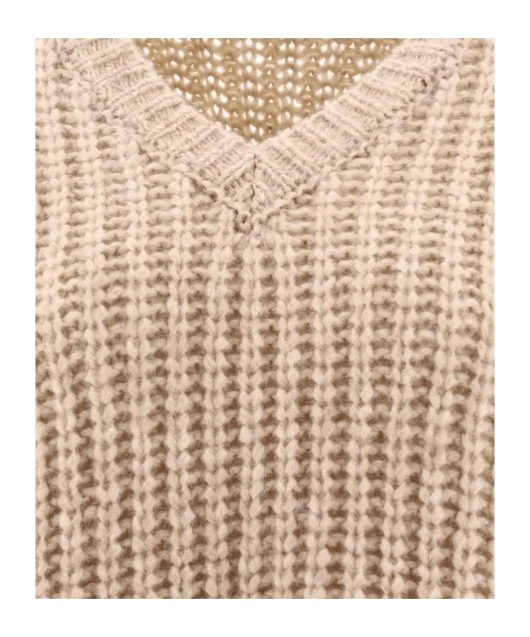 Ribbed V-Neck Sweater