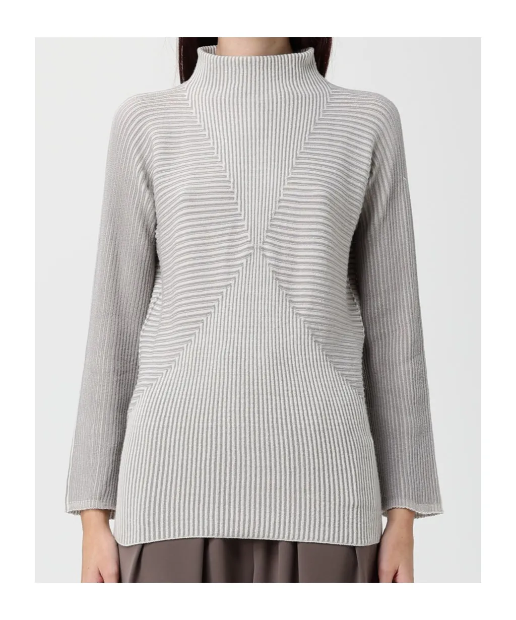 Striped Roll-Neck Sweater