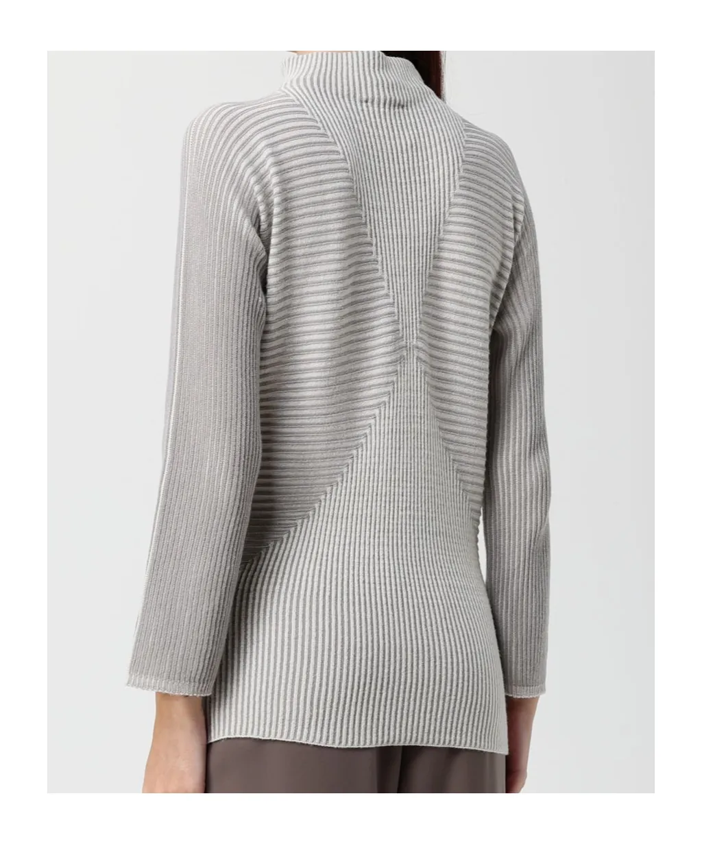 Striped Roll-Neck Sweater