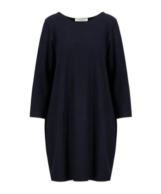 Geometric Dress With Pockets Light Pressed Wool