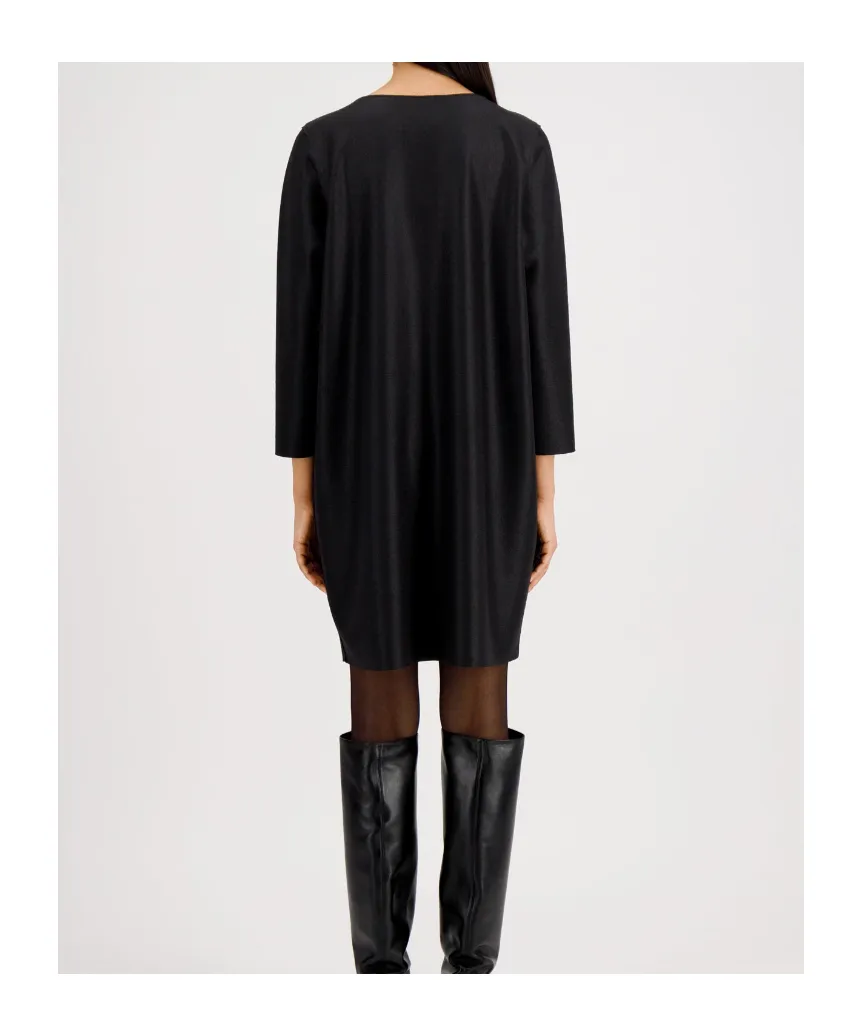 Geometric Dress With Pockets Light Pressed Wool