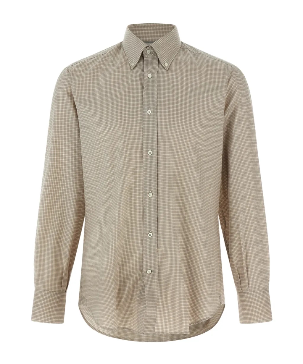 Brunello Cucinelli Checked Long Sleeved Shirt