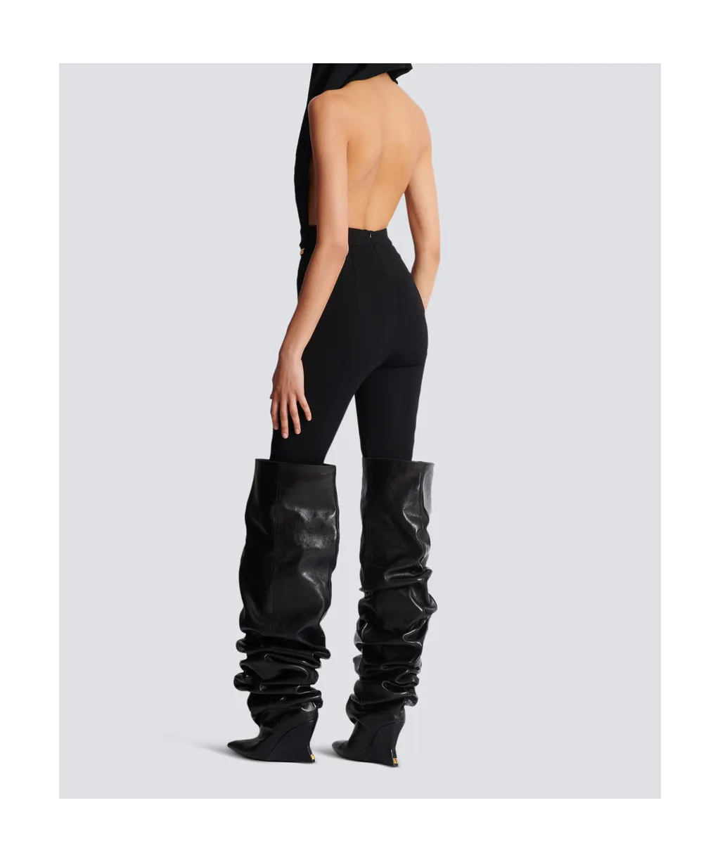 Draped Bodysuit With Hood