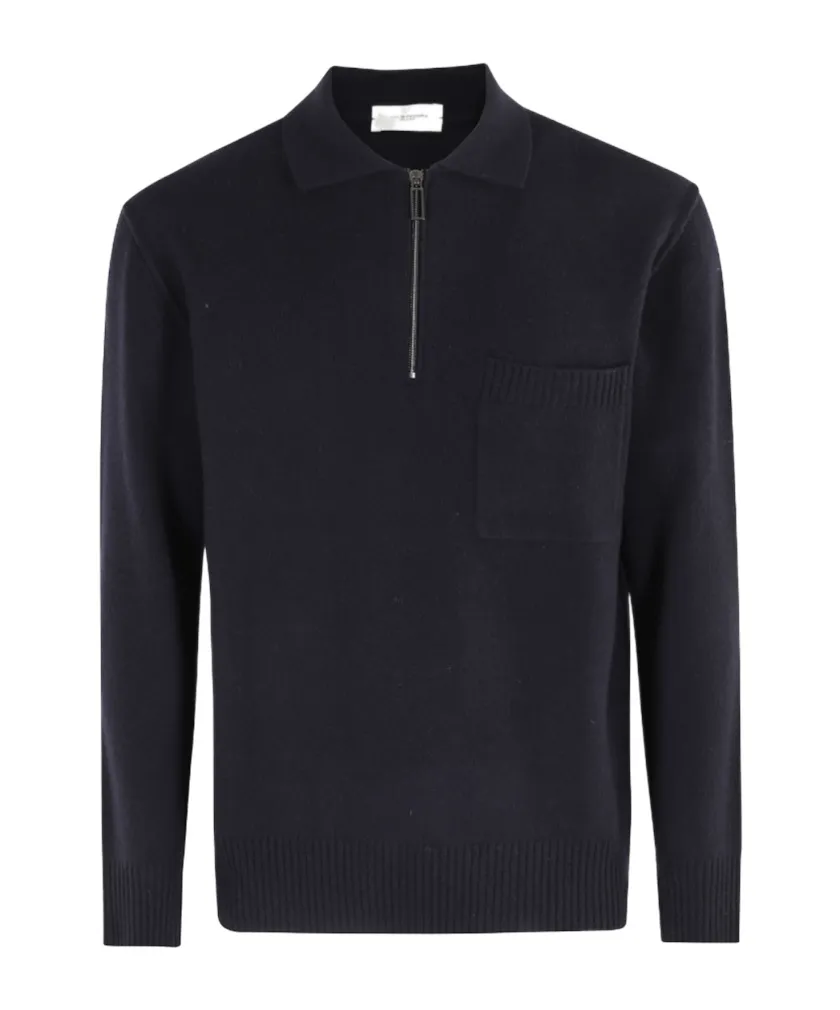 Long-Sleeved Polo Sweater
