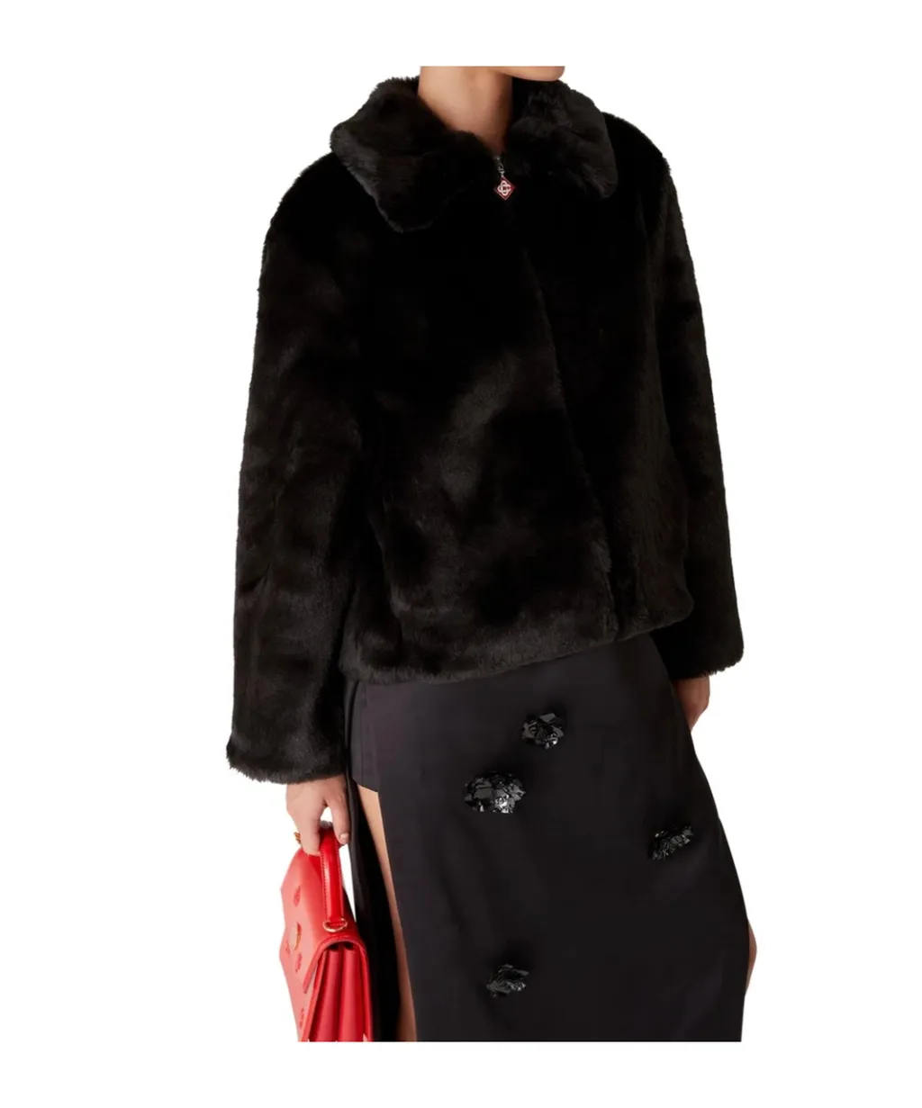 Faux Fur Zipper Casual Jacket
