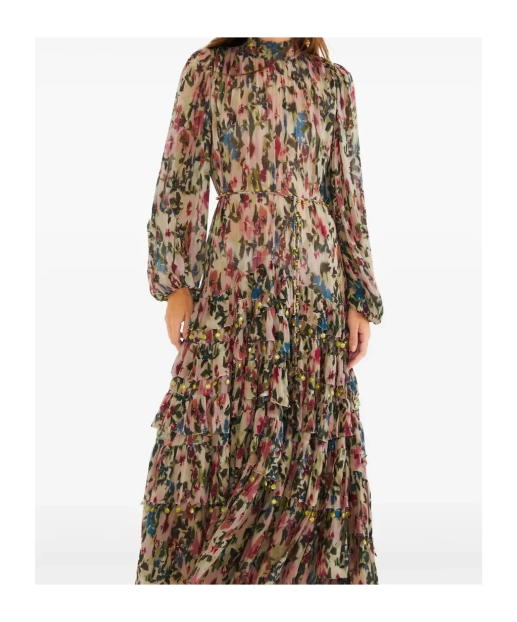 Ruffled Floral Maxi Dress