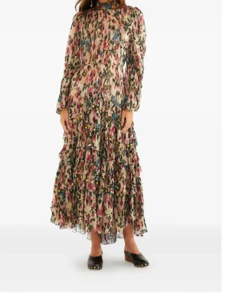 Ruffled Floral Maxi Dress