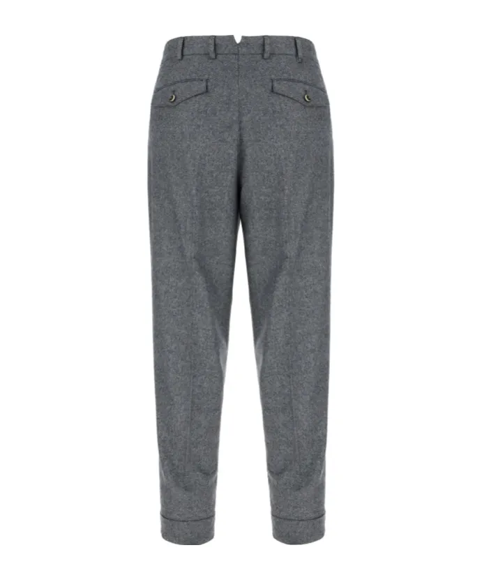 Embroidered Stretch Wool Blend Pants