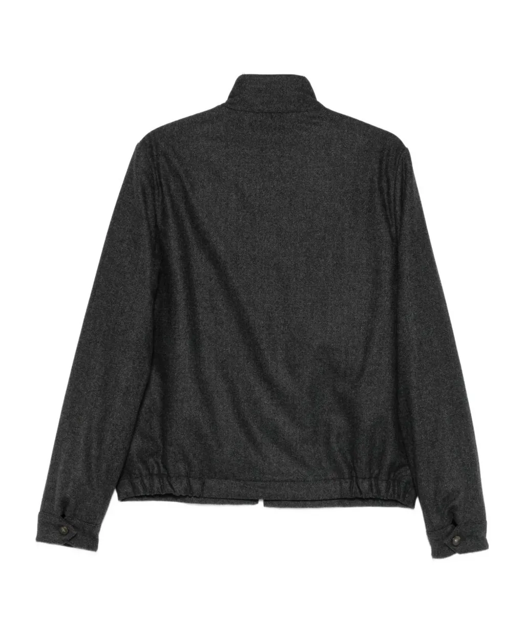 Zip-Up Herringbone Jacket
